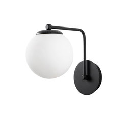 Opviq Daisy-147-A Lámpara de pared negra con tapa de cristal